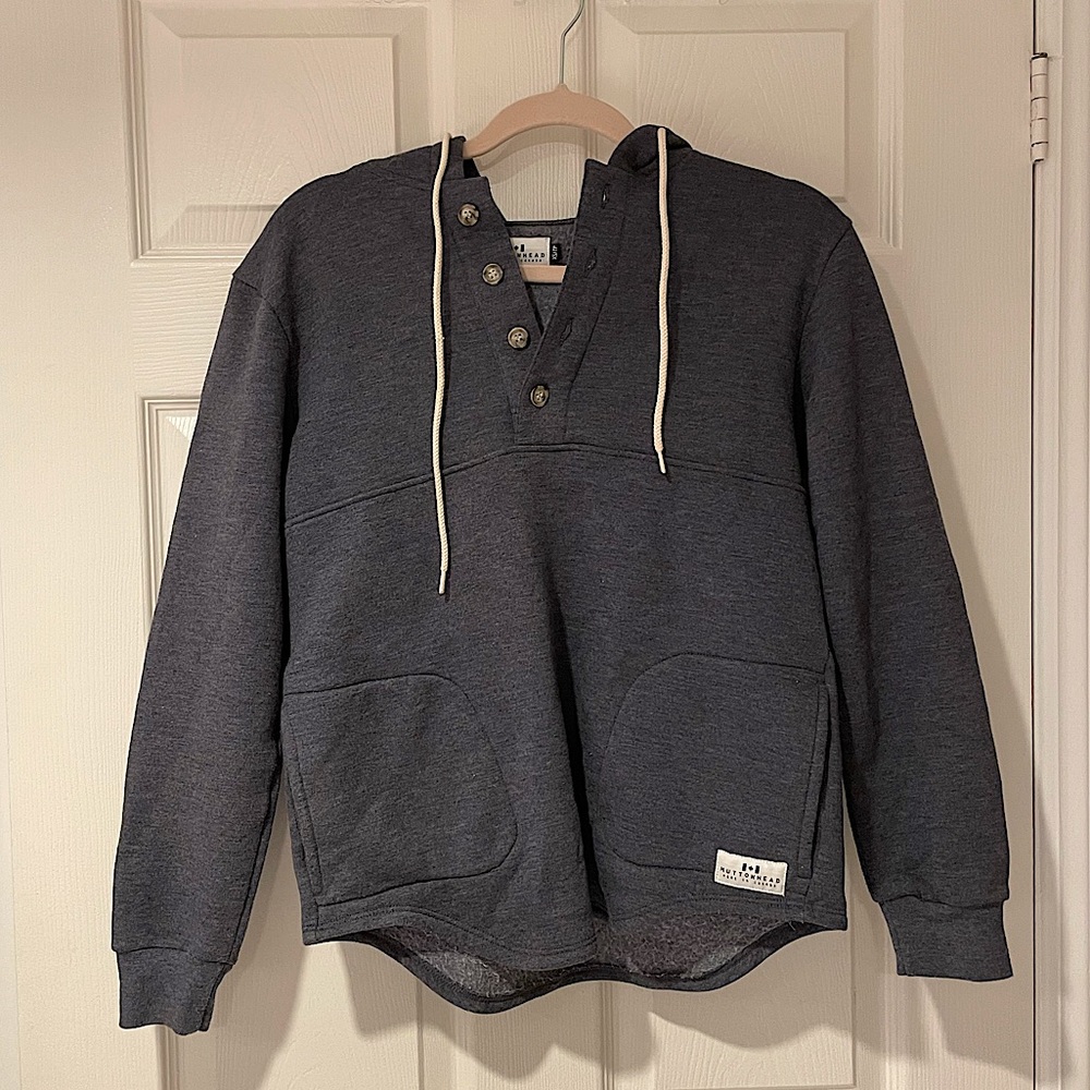 Muttonhead Apparel - Dark Heather Blue Button-Up Hoody